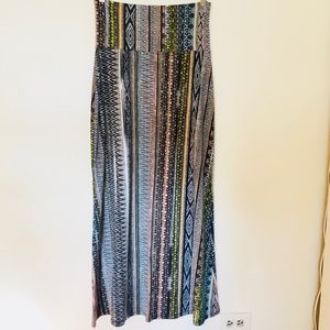 Lily White tribal print long/full skirt